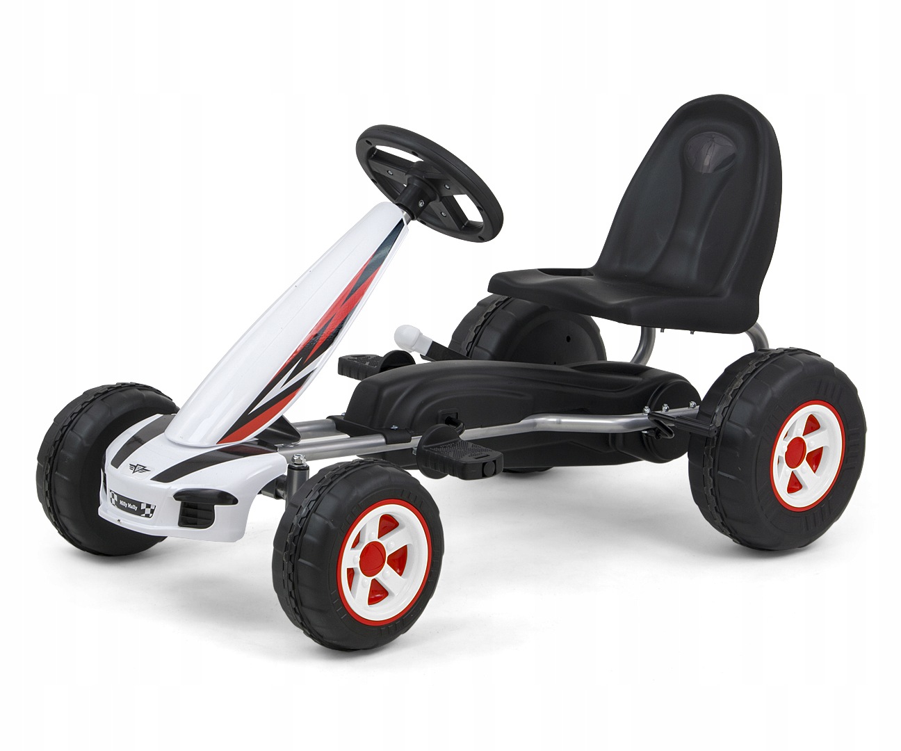 Milly Mally Gokart na Pedały Viper White Biały Hamulec Ręczny Regulacja 3+