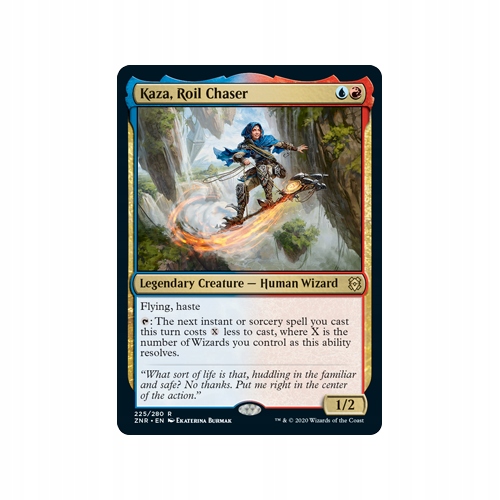 Kaza, Roil Chaser 2x FOIL ZNR MTG Zendikar Rising Rare MINT blue red Kaza, Roil Chaser 2x FOIL ZNR MTG Zendikar Rising Rare MINT blue red