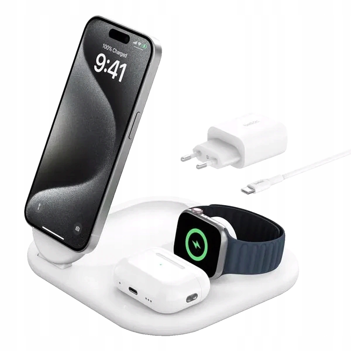 Belkin BoostCharge 3 w 1 ładowarka indukcyjna Qi2 MagSafe Biała 15W