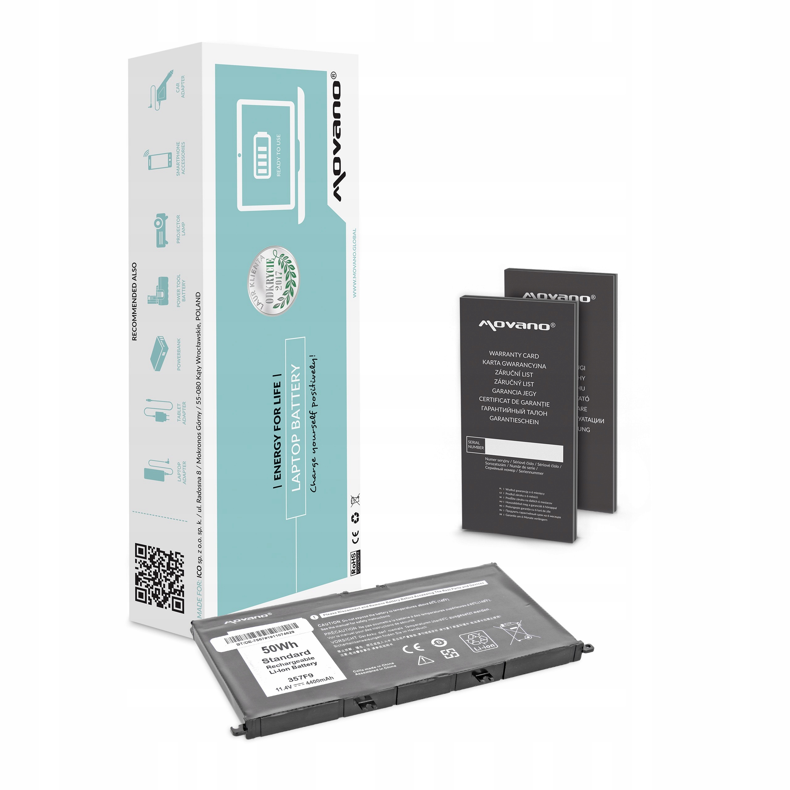 Baterie Movano pro Dell Inspiron 15 (7557), 15 (7559) 4400 mAh