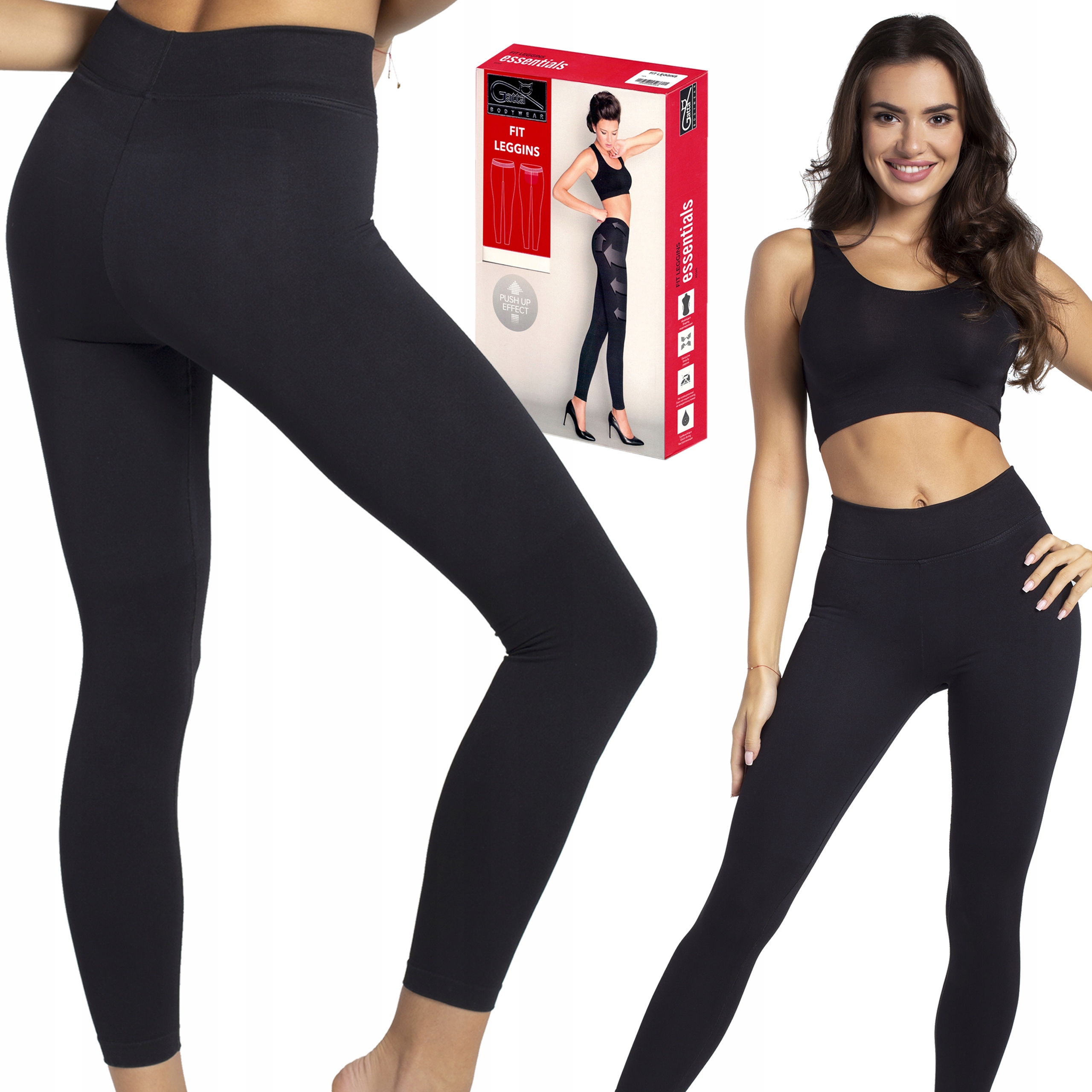 

Push up Gatta modelujące Fit Legginsy, czarne, XL