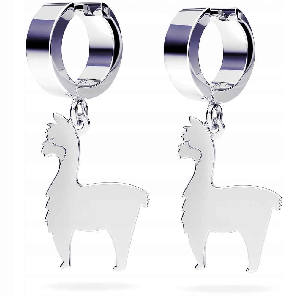 Alpaka Lama Stříbrné náušnice s pouty stříbro 925