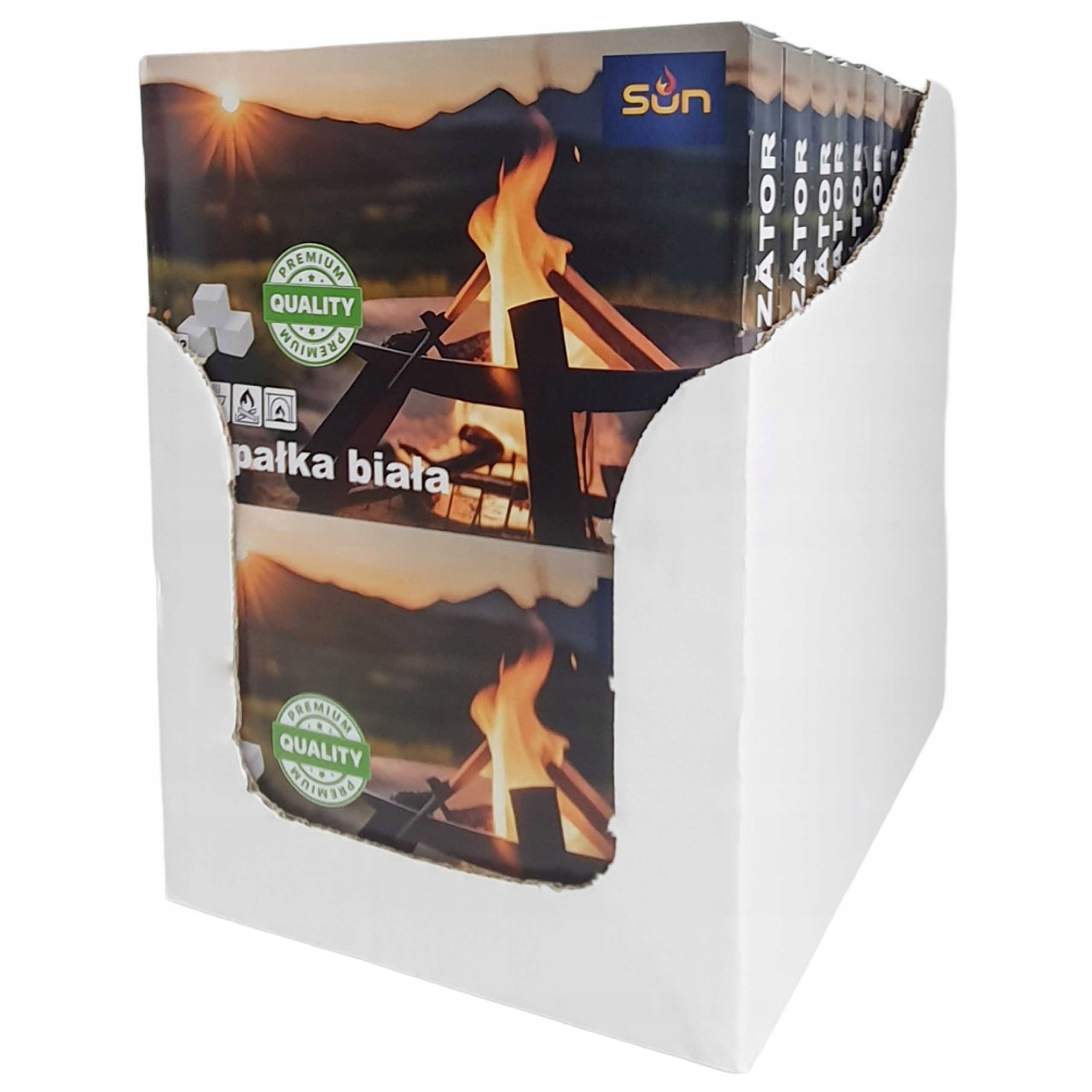 Rozpałka Do GRILLA CAŁY KARTON podpałka BIAŁA PREMIUM SUN 32 x 24 opak