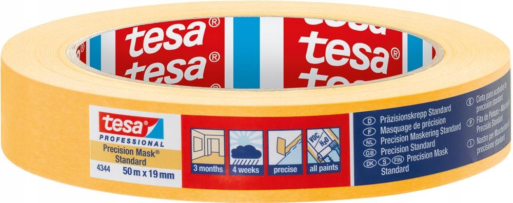 Malířská páska Washi 19 mm x 50 m Precision Standard 4344 Tesa 8 ks