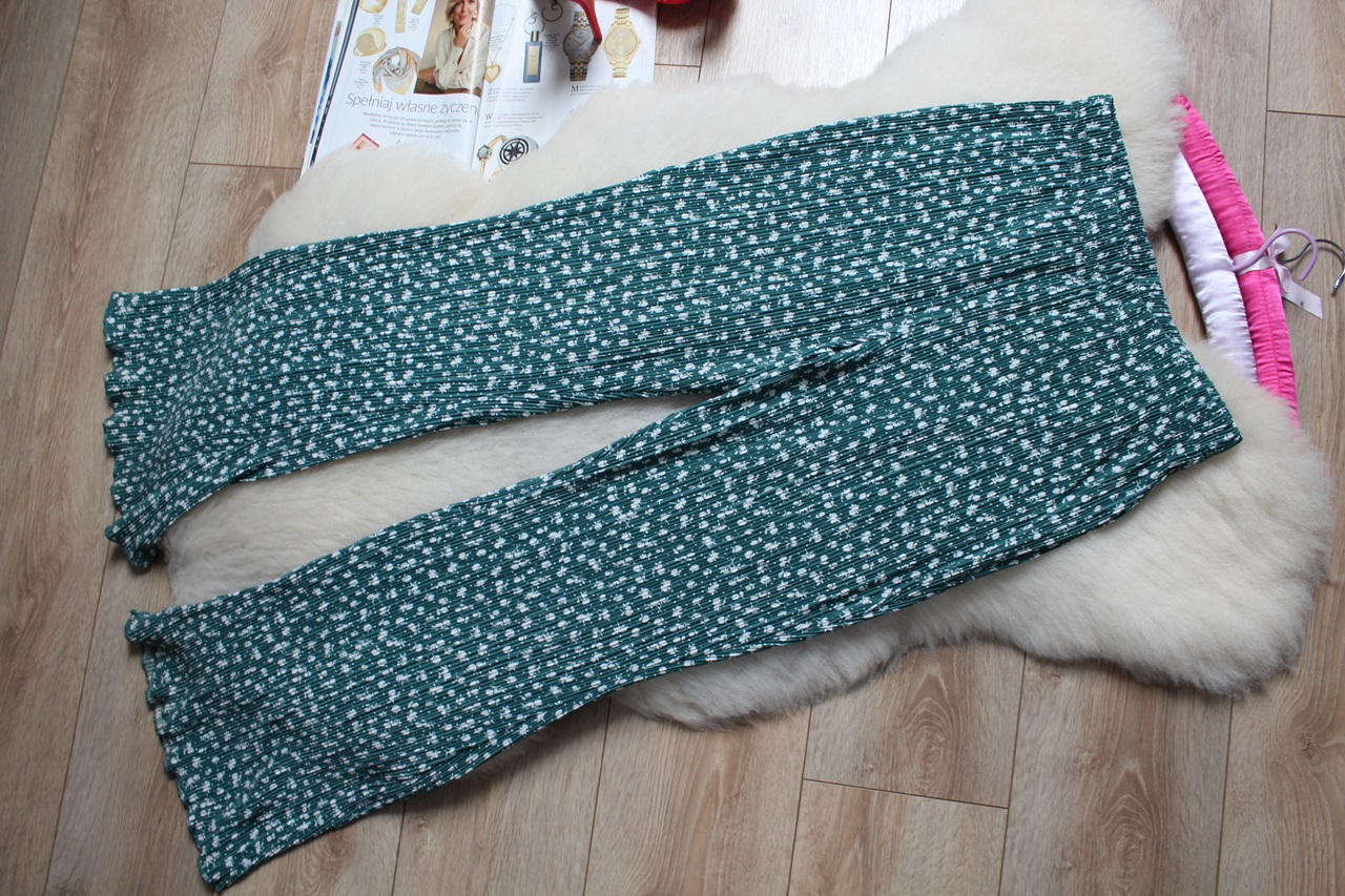 SPODNIE PLISOWANE NA GUMIE DAMSKIE STRECZ H&M M