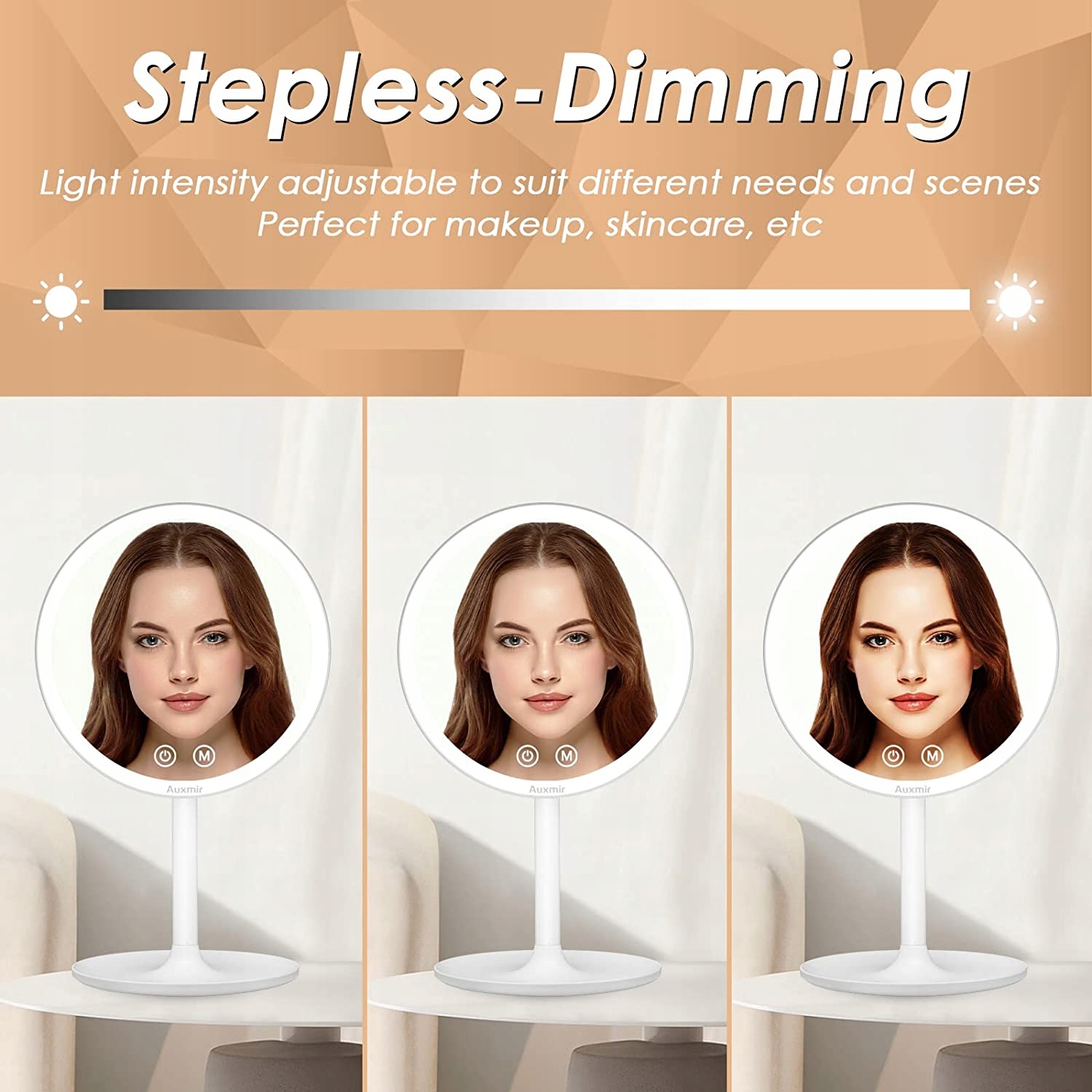 Lusterko kosmetyczne z oświetleniem LED 3 kolory Marka Auxmir