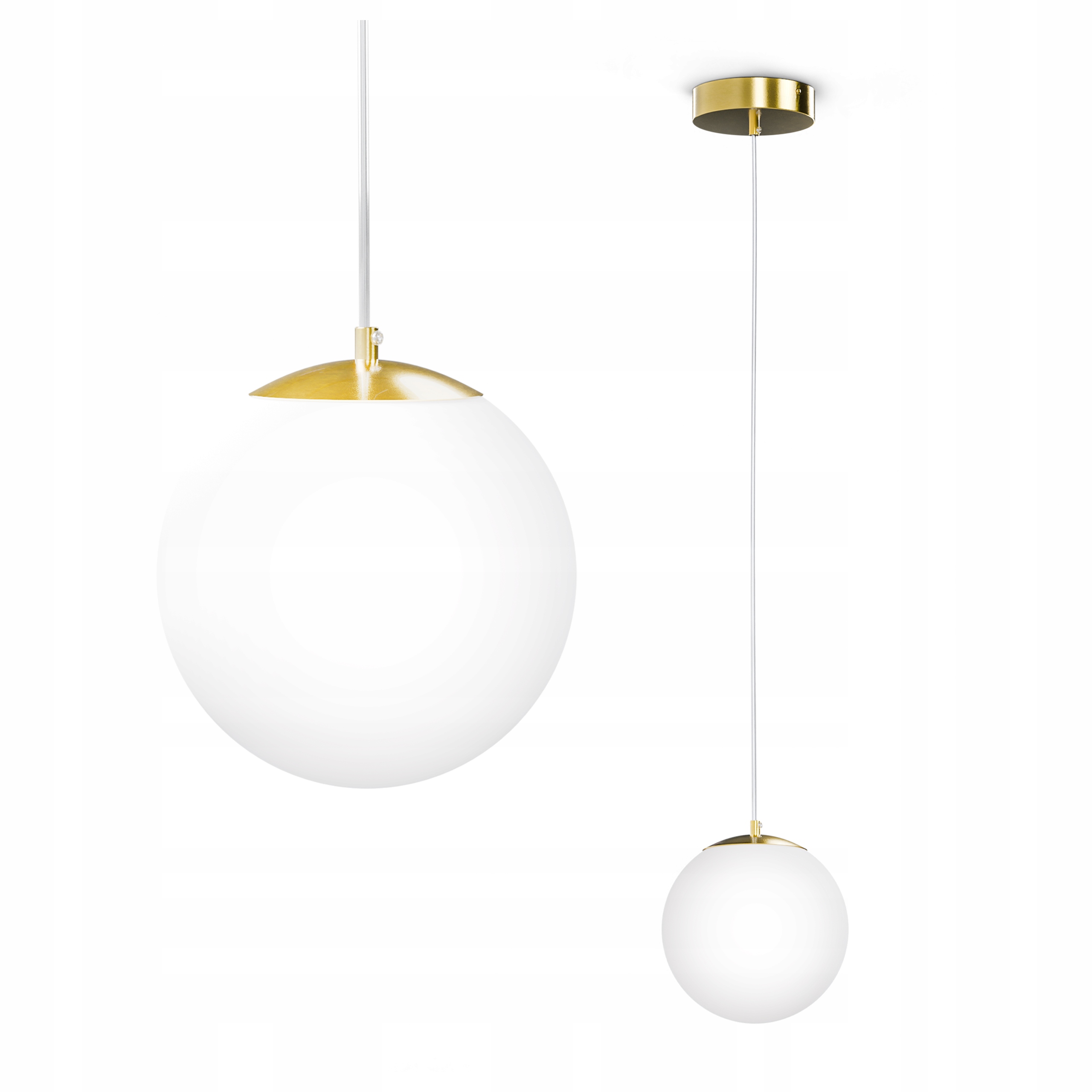 Zlatá závěsná Led lampa E27 Lustr Bílé Skleněné Koule Obývací pokoj