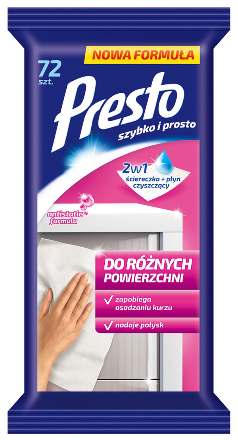 

Ściereczki nawilżane Presto uniwersalne 72szt