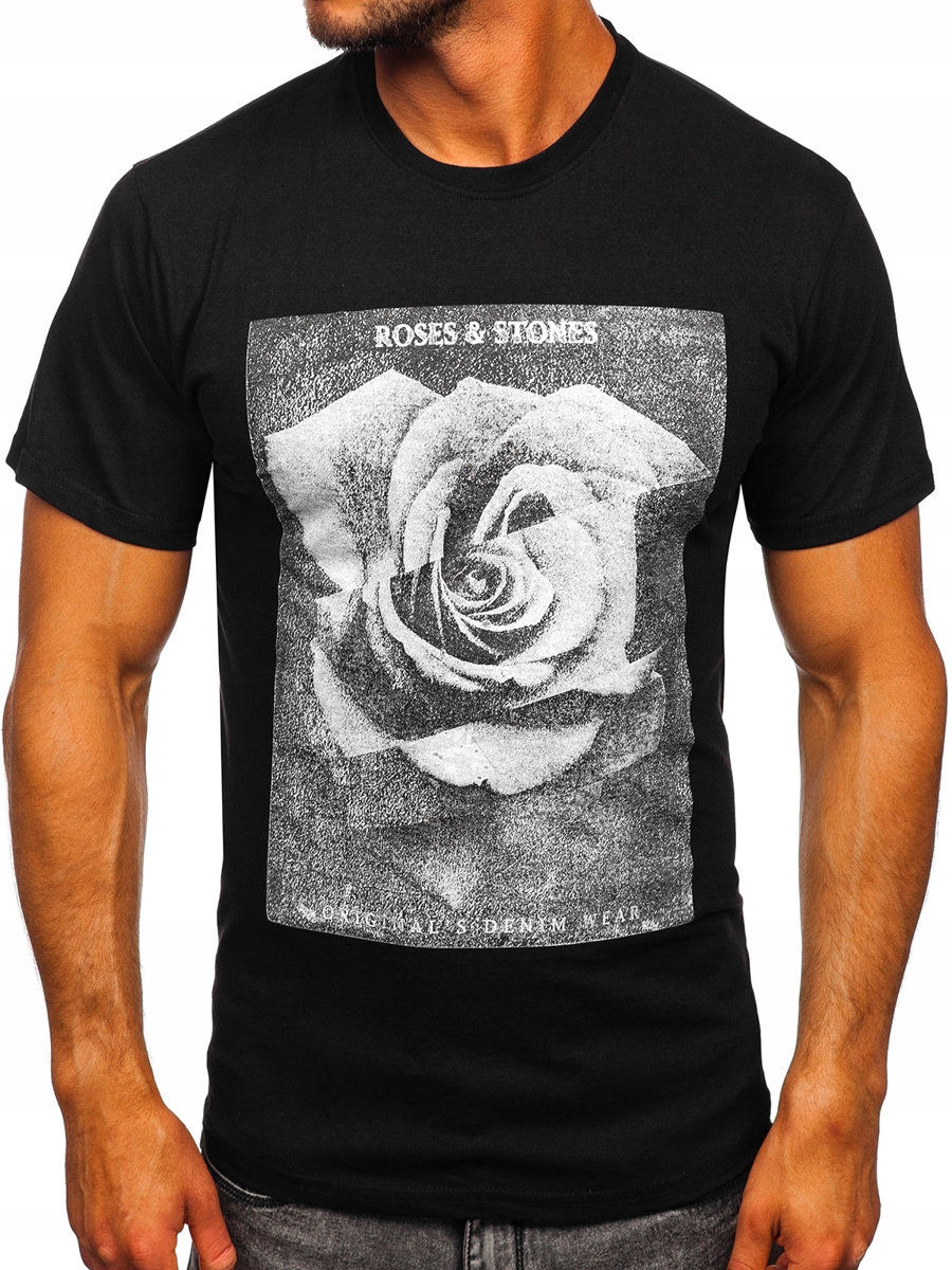 

T-shirt Męski Z Nadrukiem Czarny 2017 Rozmiar_xl