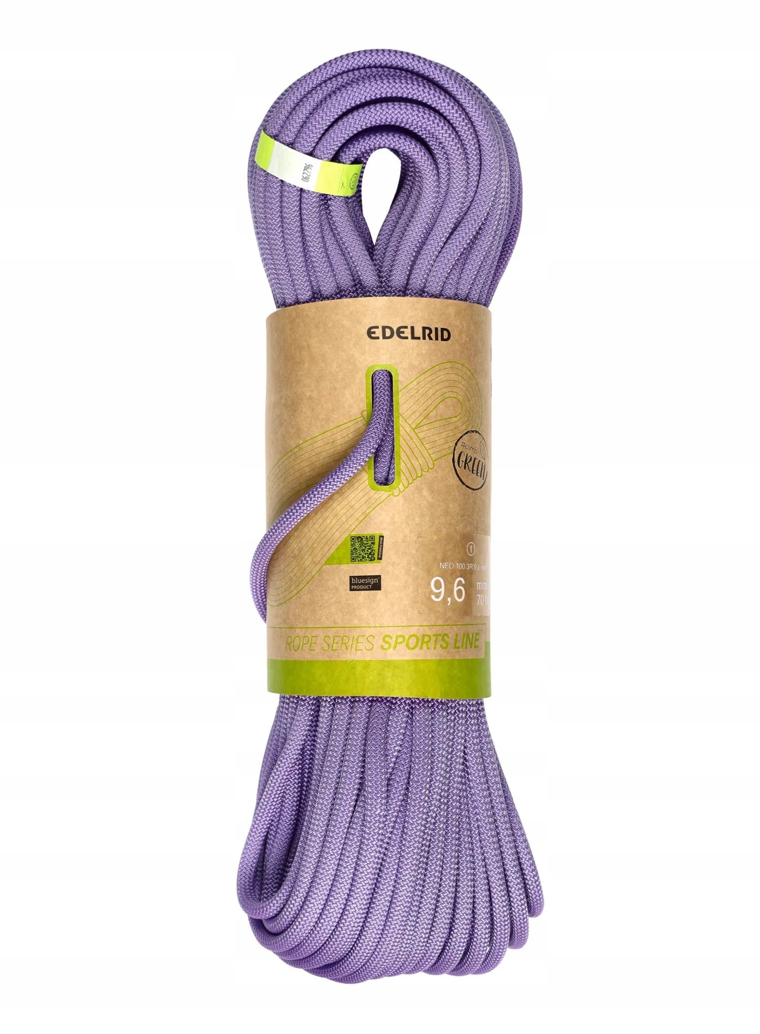 Dynamické lano Edelrid Neo 100 3R 9,6 mm 70 m lavender