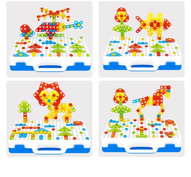 KREATYWNE PUZZLE KLOCKI KONSTRUKCYJNE 3D WKRĘTARKA WALIZKA 237 elem. Marka OWL-TECH