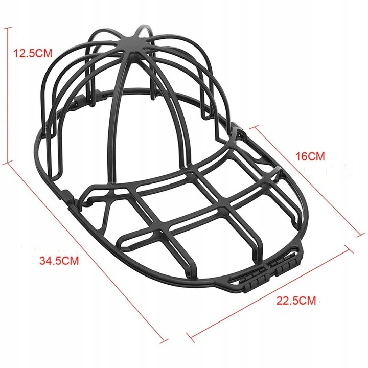 WYTRZYMAŁY ORGANIZER STELAŻ FORMA DO PRANIA SUSZENIA CZAPKI Z DASZKIEM Kolor czarny