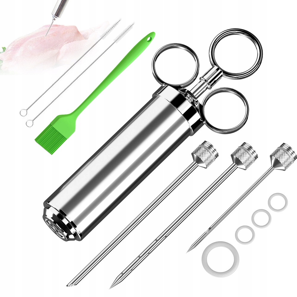 Ocelová Stříkačka Na Maso 60 Ml Plnička Jehly