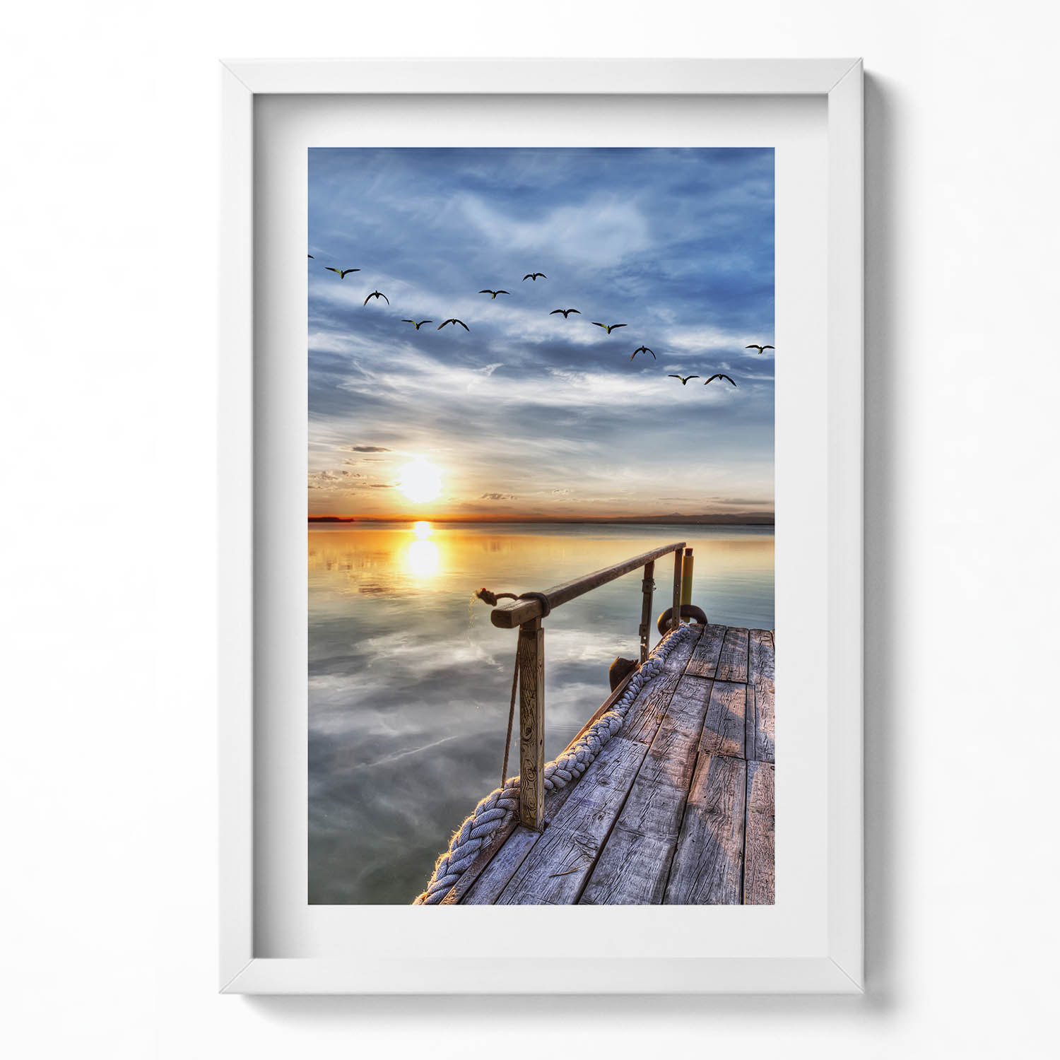 Dekorativní nástěnný obraz do obývacího pokoje kuchyně Jezero západ slunce 40x60 cm