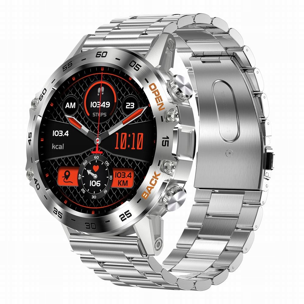 Smartwatch męski Gravity GT9-3 srebrny srebrna bransoleta