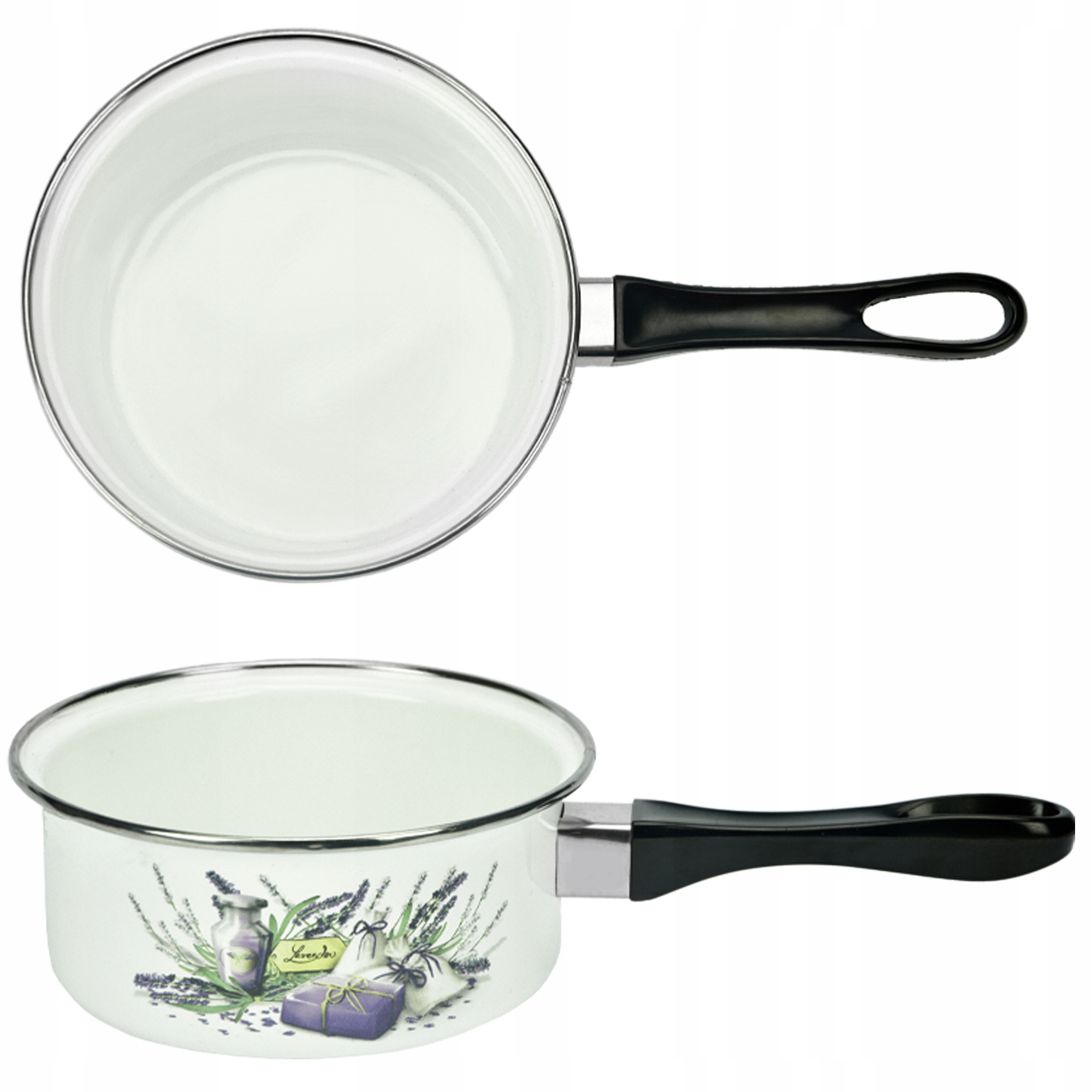 

Rondel emaliowany rondelek z rączką wzór 1l