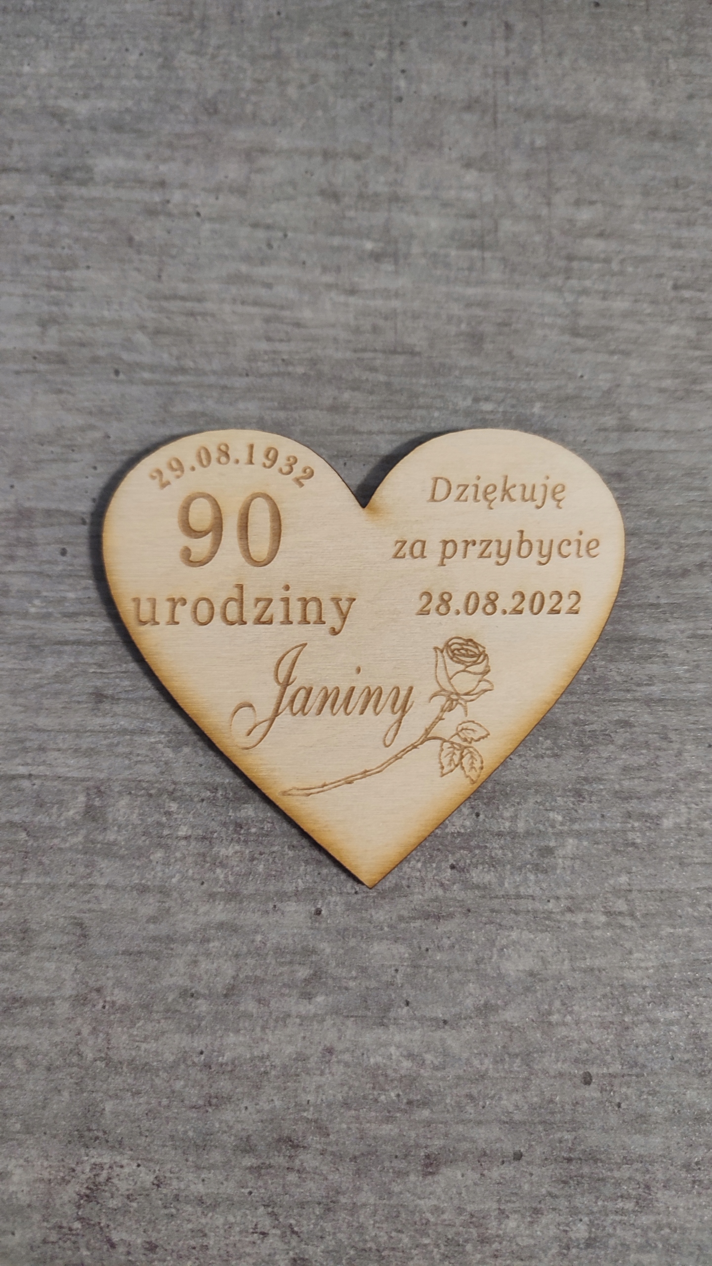 

Podziękowania magnes 30 40 50 60 70 80 90 urodziny