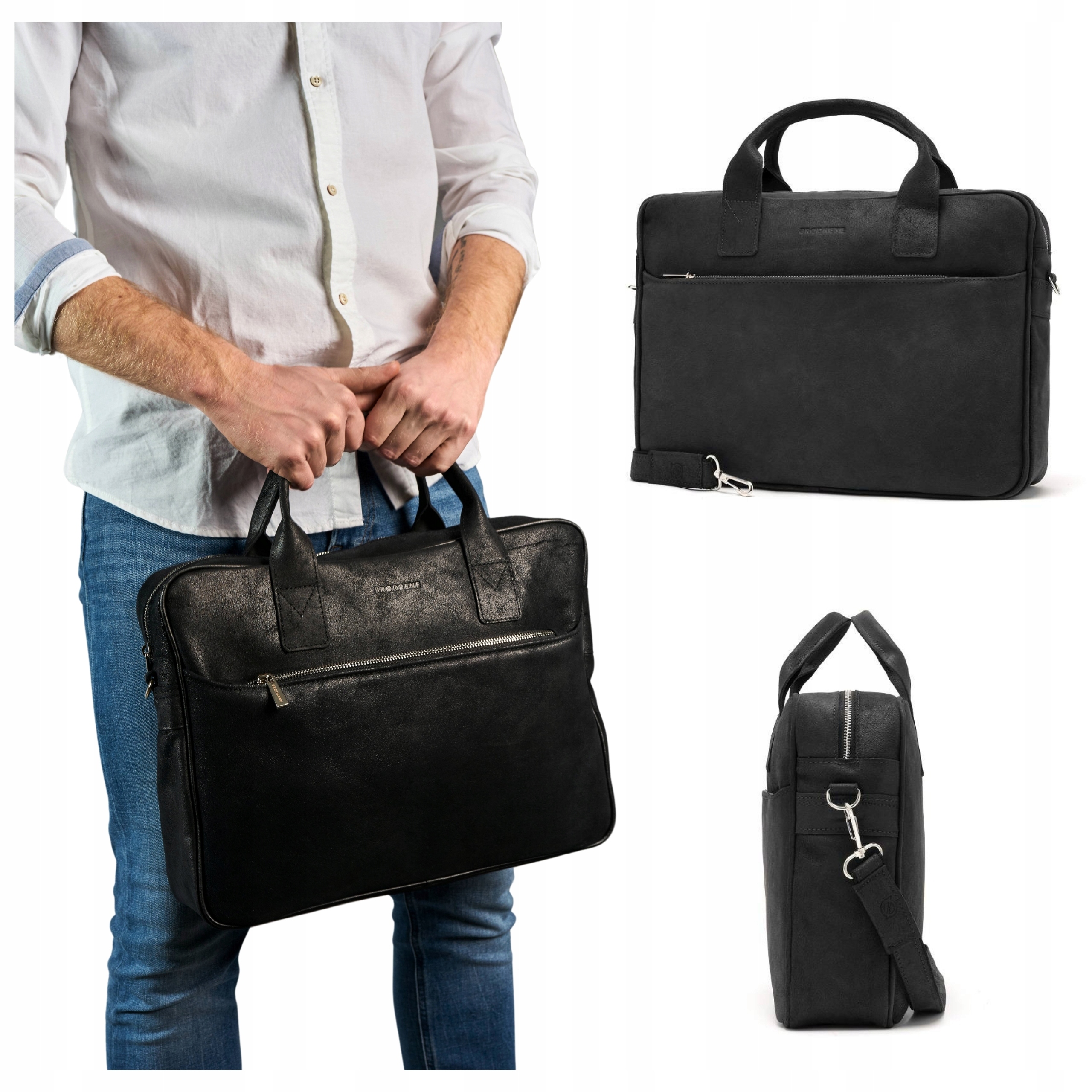 Pánská taška na Notebook 15'6 Kožená Brodrene na rameno do ruky BL12 pro práci