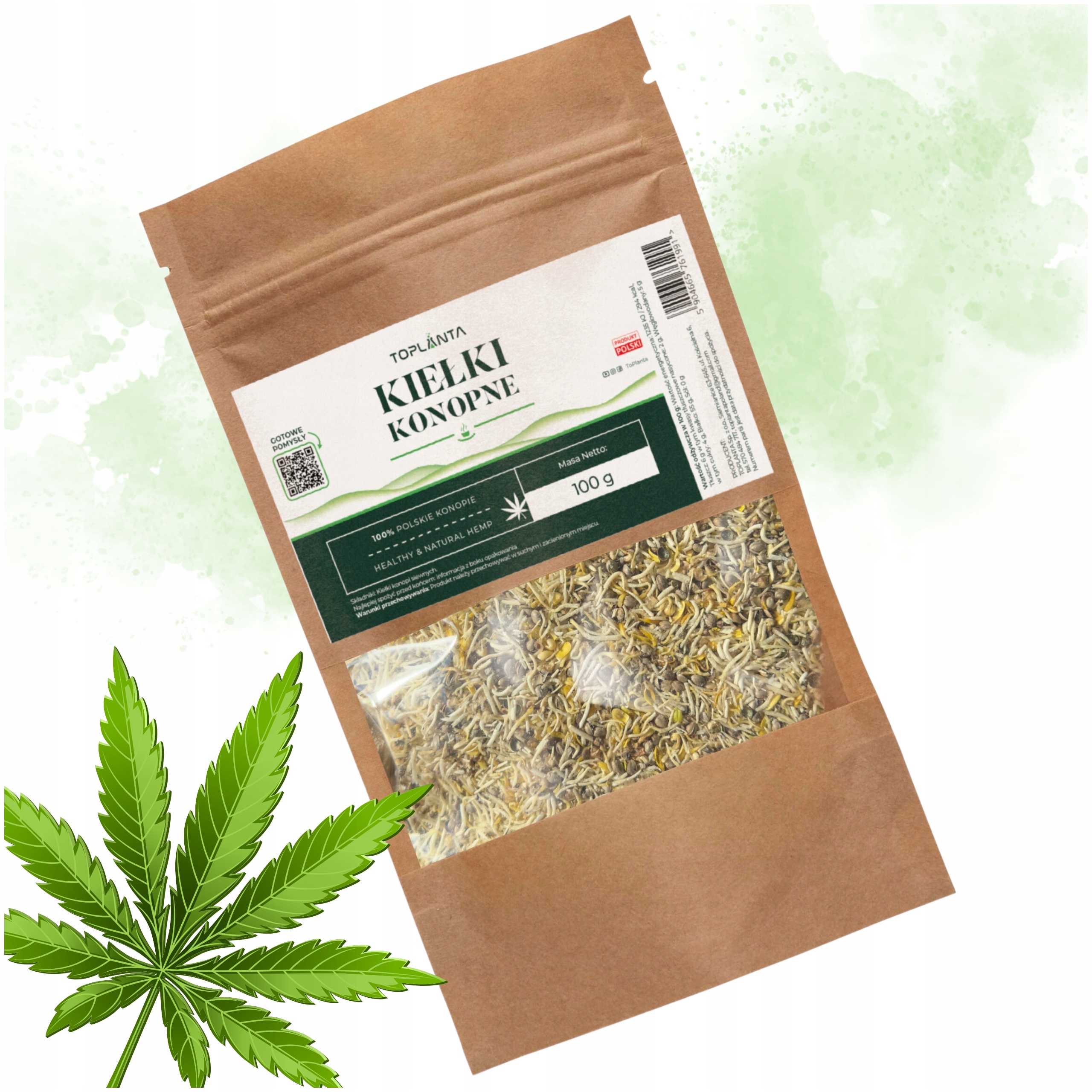 Liofilizowane Kiełki Konopi 50g ToPlanta Superfood Bez Konserwantów Błonnik