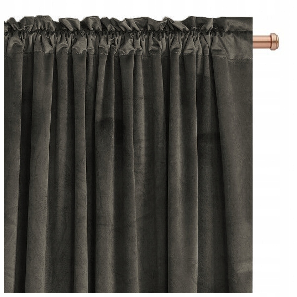 Zatemňovací Závěs Velur Imperial 140x250 výška tmavě šedá Na Pásce