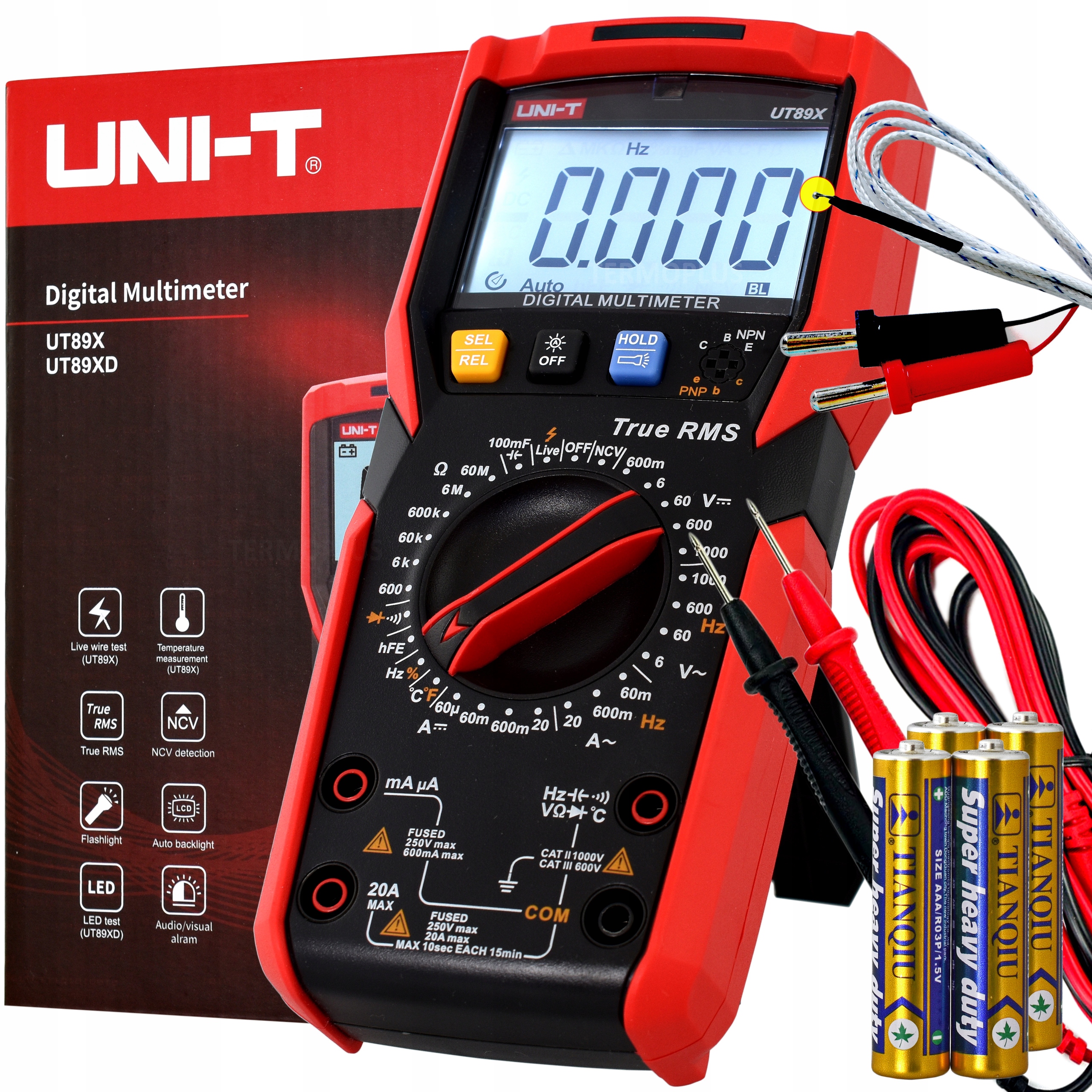 

Miernik multimetr Prądu Napięcia Ac/dc 20A UT89X