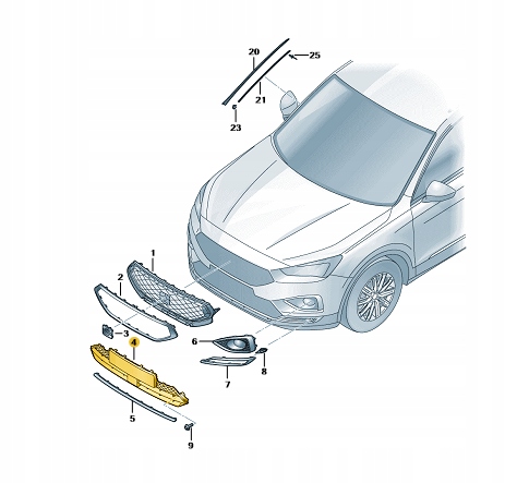 GRILL SIATKA KRATKA ŚRODKOWA SEAT TARRACO