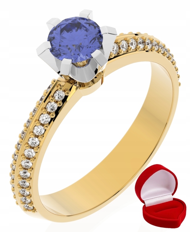 Zlatý Prstýnek 585 14k Tanzanit 0,30 ct Krabička R11