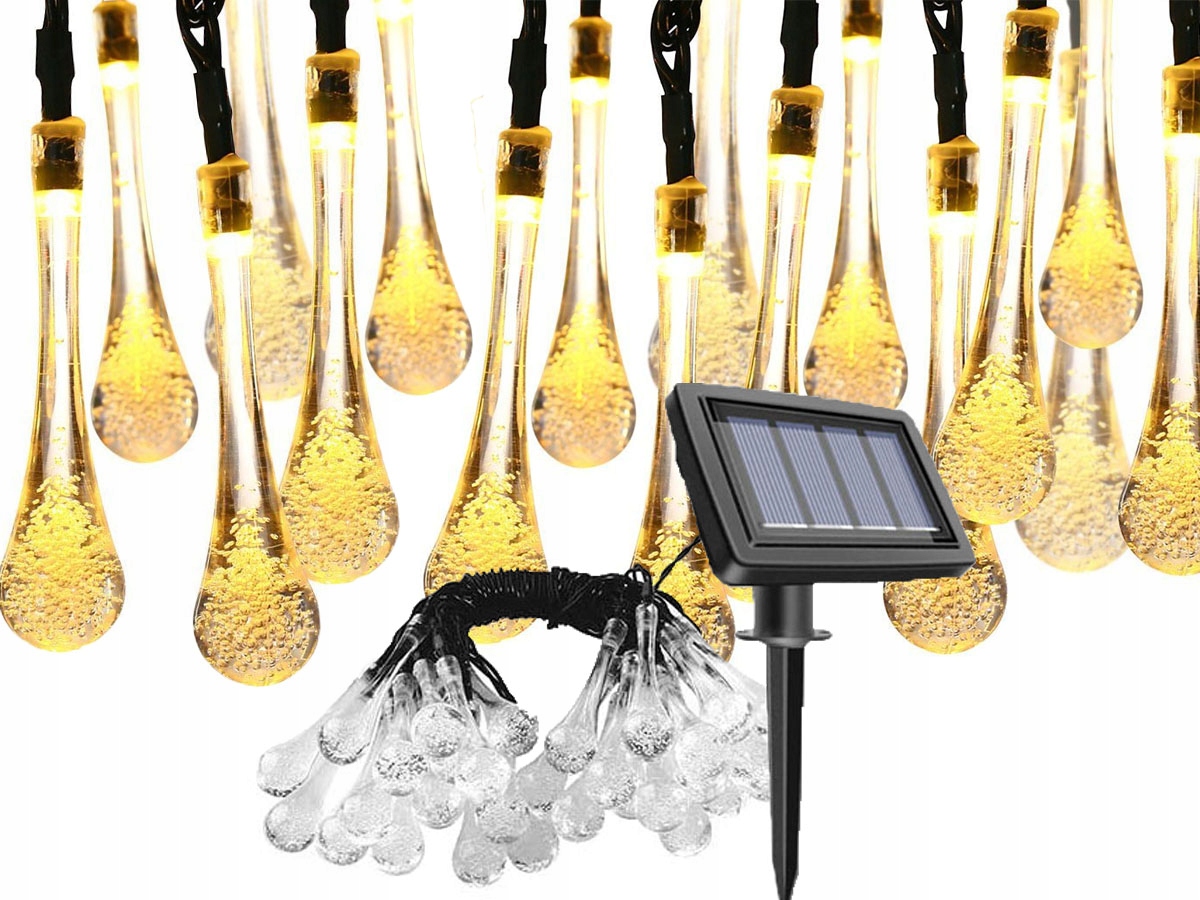 

lampa solarna Girlanda 20 led sznur świetlny Łezki
