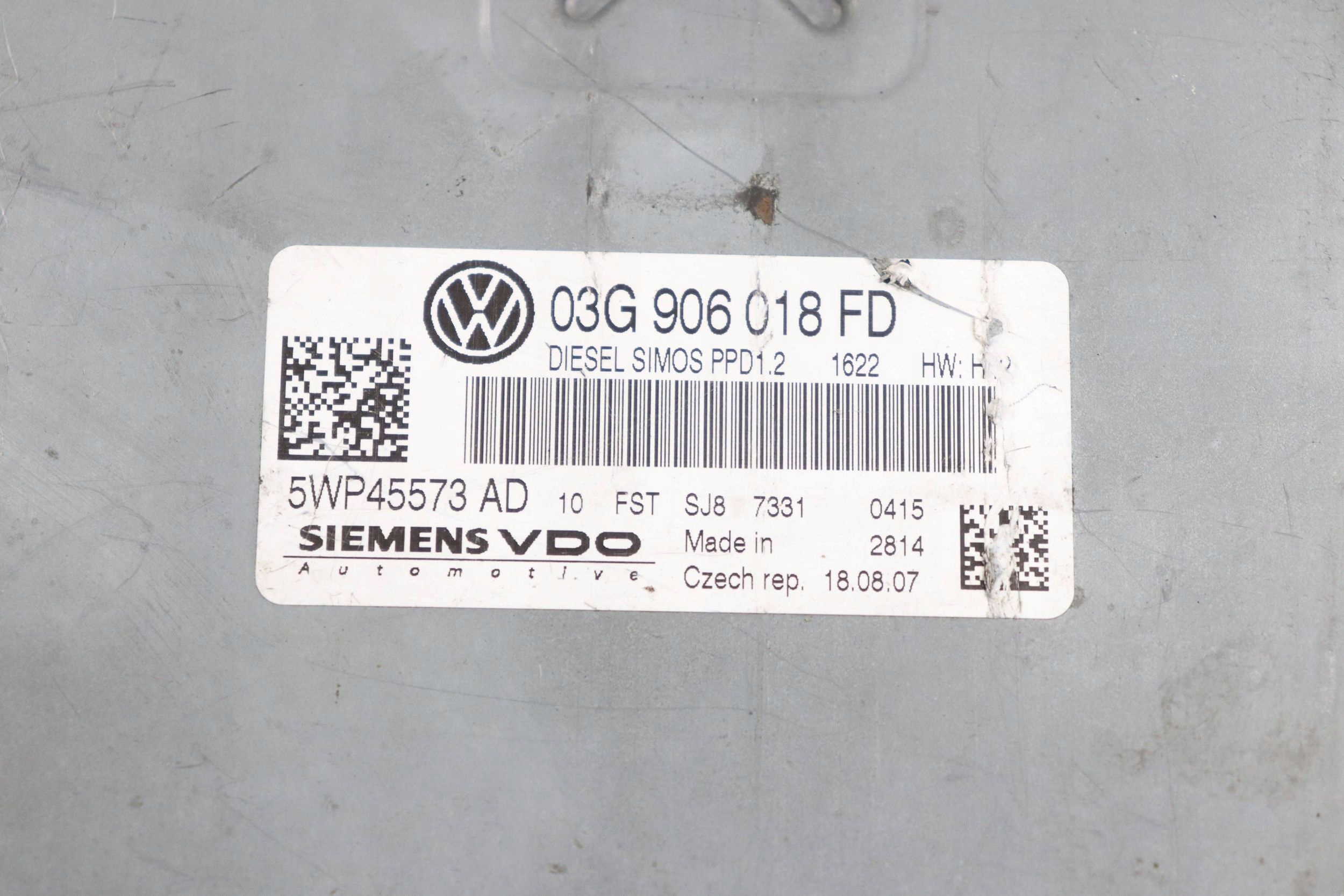 SEAT ALTEA computer control unit of the engine 2.0 TDI 03G906018FD