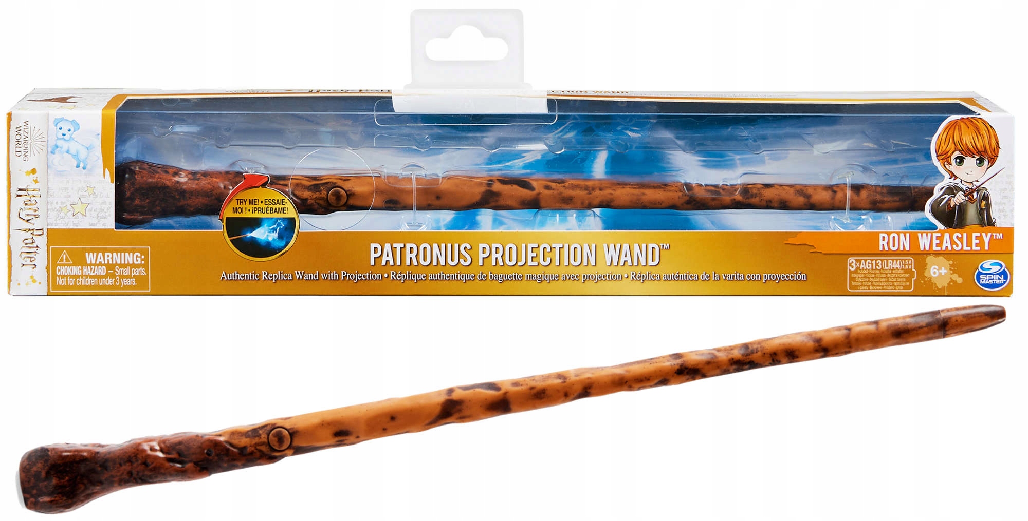 RON WEASLEY MAGICZNA RÓŻDŻKA PATRONUS PROJEKTOR HARRY POTTER 32 CM