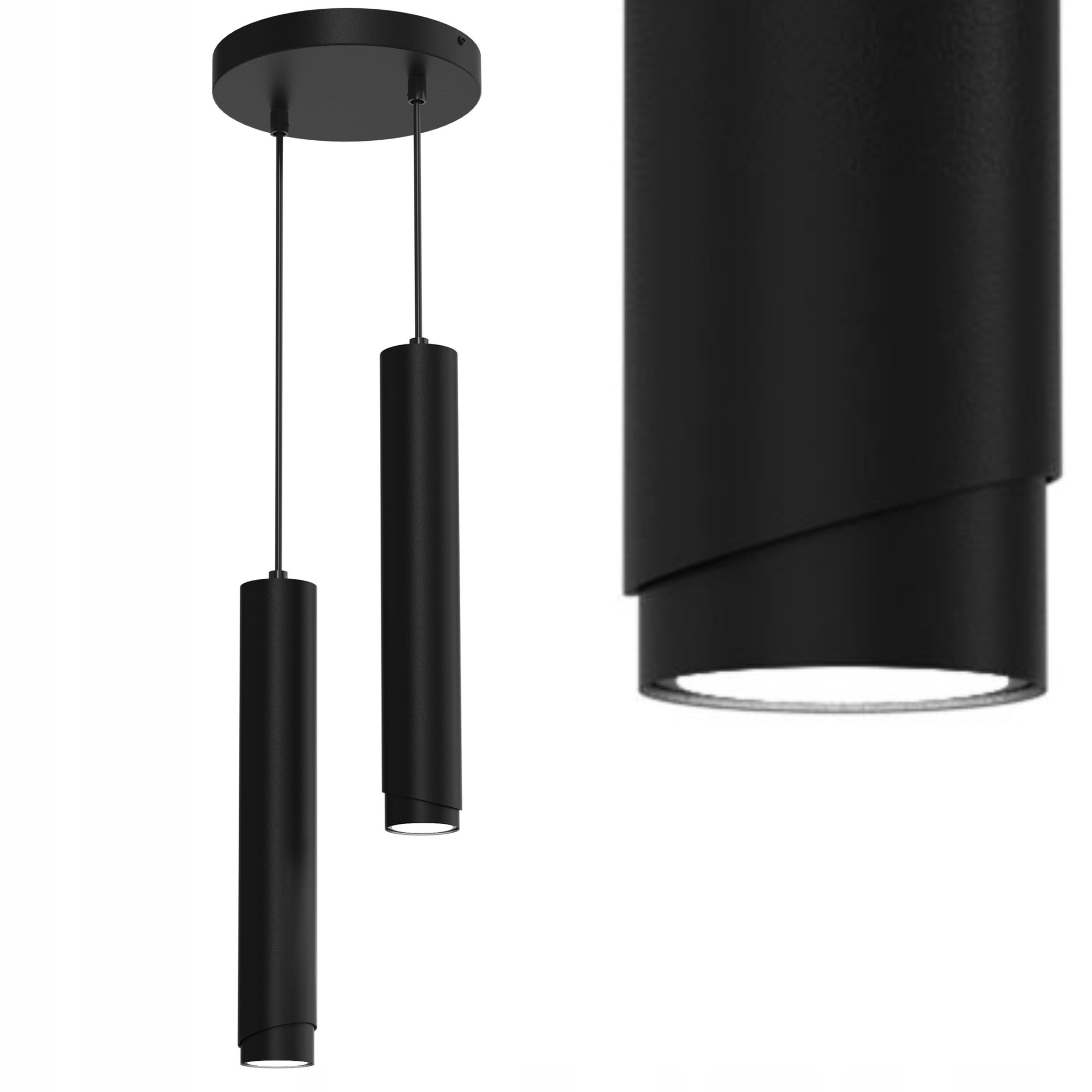 Stropní Svítidlo Reflektor Spot Černý Kovový Nastavitelný Led GU10 Polská Lampa