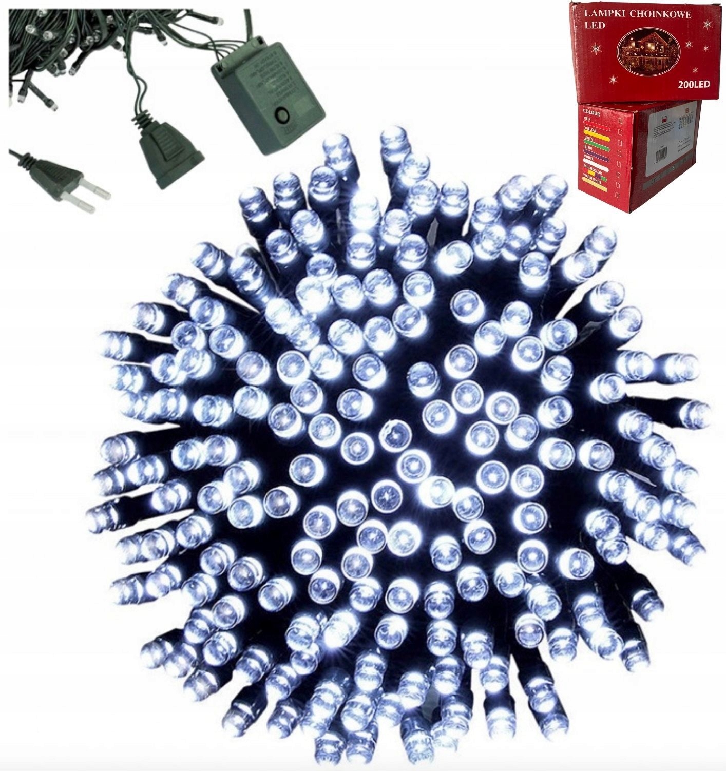 

Lampki Choinkowe światełka zew/wew 200 Led Biały
