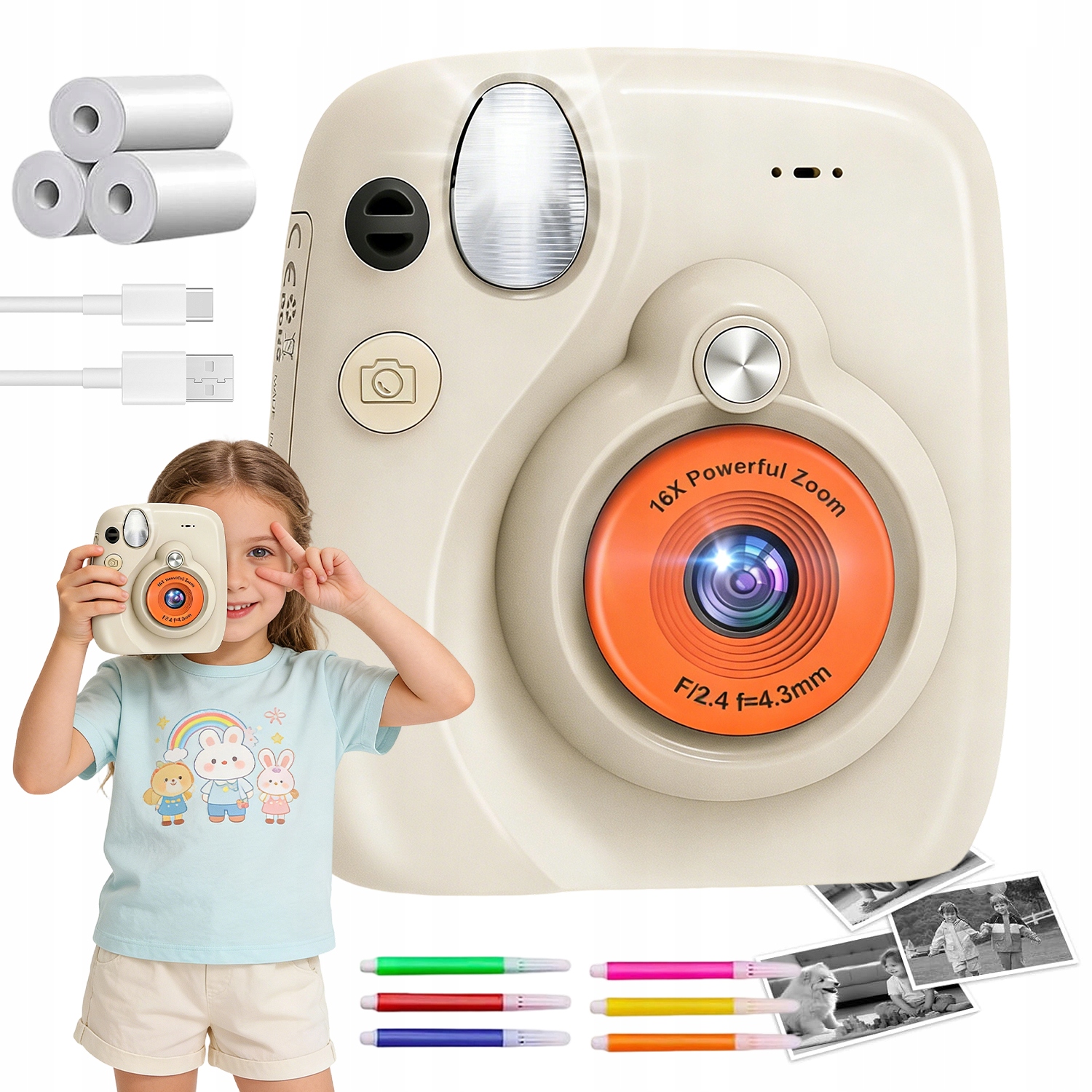 Instantní Digitální Fotoaparát Pro Děti S Tiskárnou 3 Role Karty