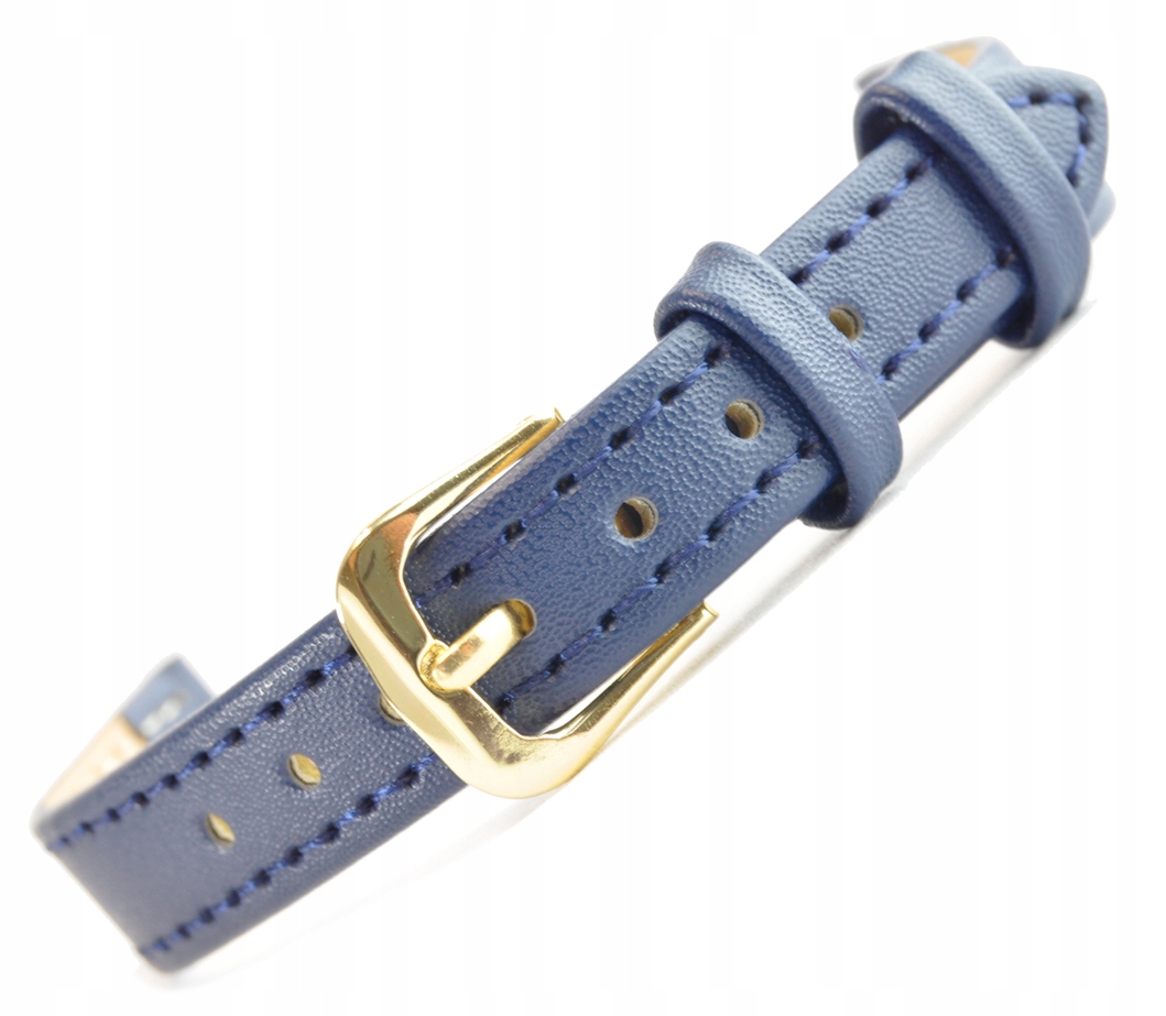 PASEK DO ZEGARKA SKÓRZANY GŁADKI 14mm NIEBIESKI