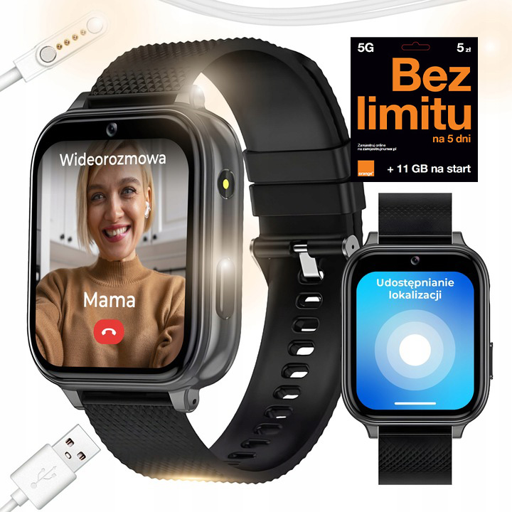 Smartwatch Zegarek Dla Dzieci 4G Wifi Gps Kamera Polskie Menu Rozmowy