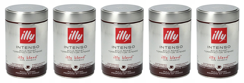 Kawa mielona Illy Intenso Espresso Dark przelew arabica puszka 250g 5 szt.