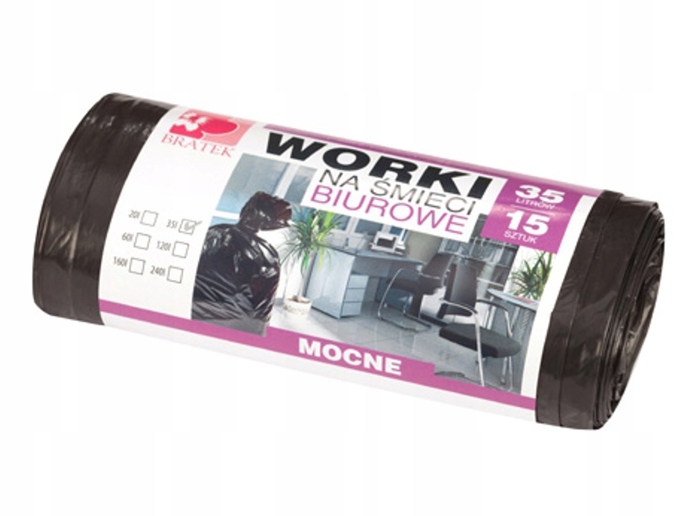 

Worki Na Śmieci Biurowe 35L 15 Sztuk Ldpe