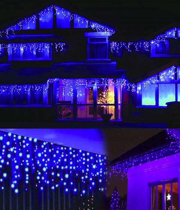 LAMPKI SOPLE 200 LED NIEBIESKIE ZEWNĘTRZNE KURTYNA ŚWIETLNA GIRLANDA Kod producenta SDH397-S2N