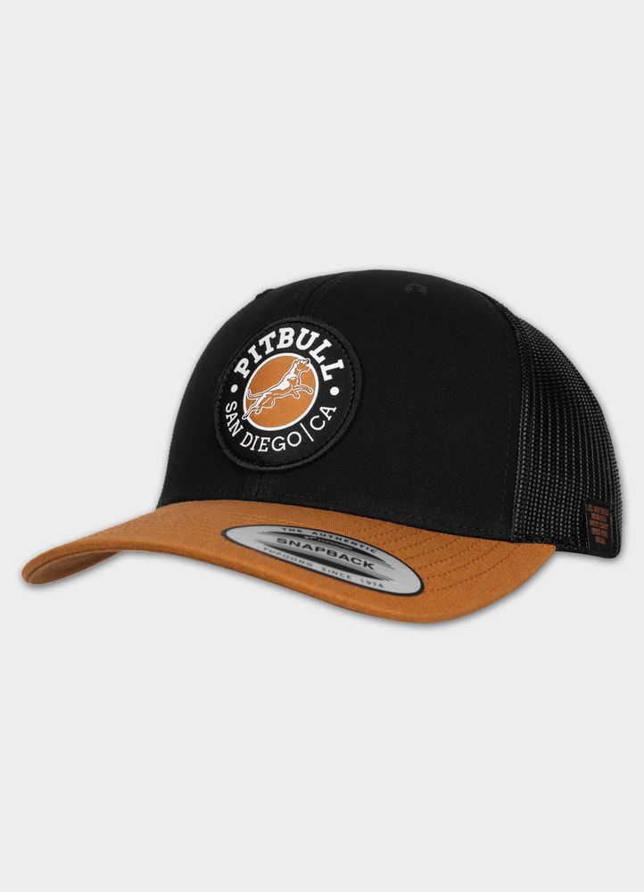 Unisexová Čepice Snapback Trucker Pitbull San Diego Ca s nastavitelným zapínáním