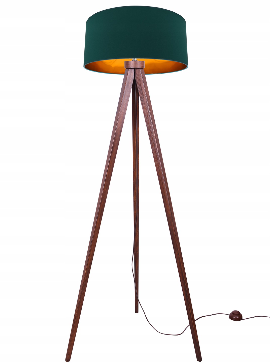 

Lampa Podłogowa stojąca Trójnóg złoty drewno