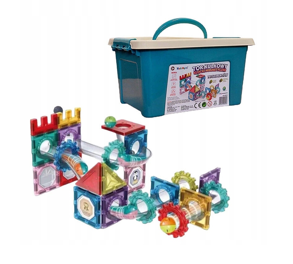 Klocki magnetyczne Tor kulkowy 78 elementów w pudełku NORIMPEX Kod producenta 5902444090546