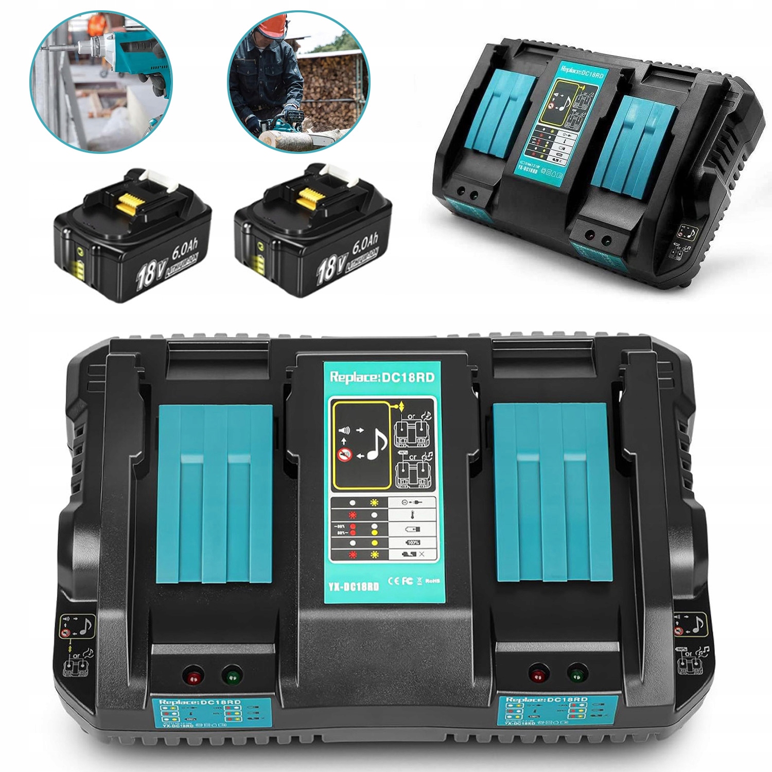 Akumulátor Pro Akumulátor 18 V S Nabíječkou BL1860B BL1850B