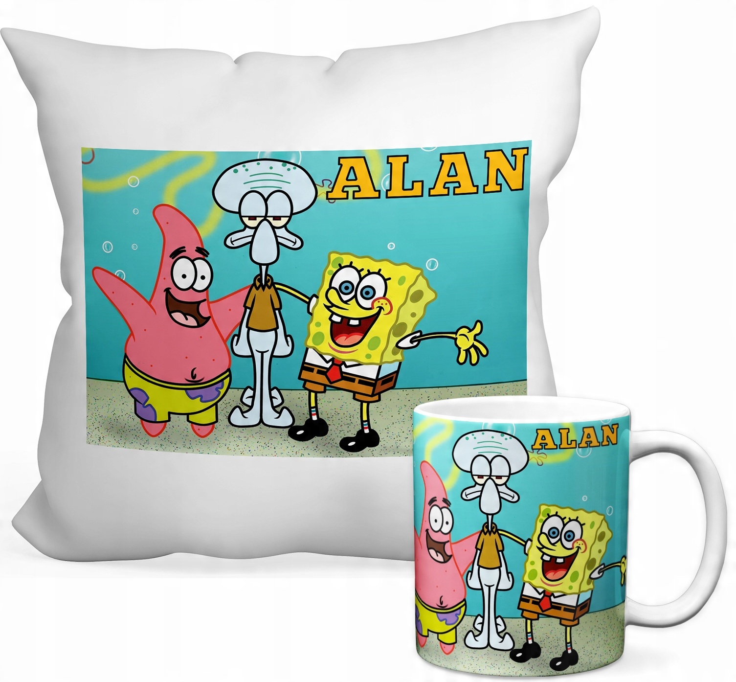 

Zestaw Spongebob Kubek 330 Ml+poduszka 40x40+IMIĘ