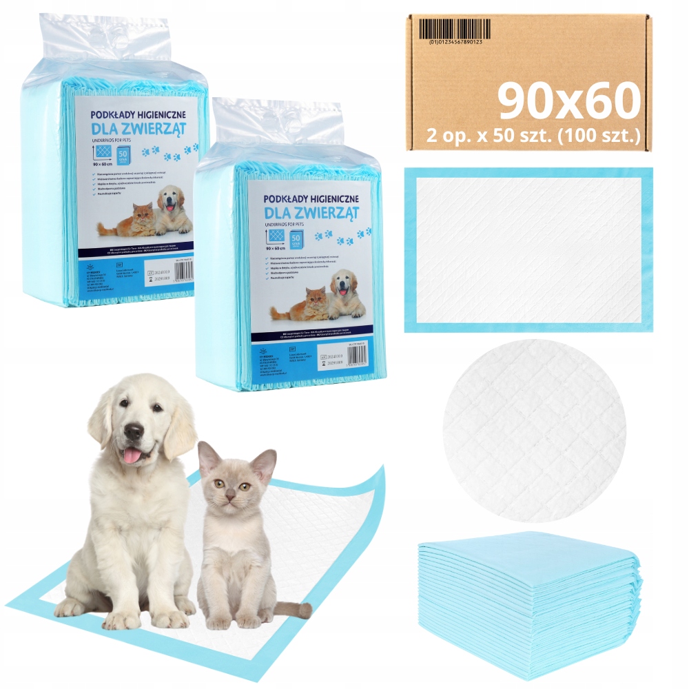 Levně Podložky MediBed Absorpční tréninkové Podložky 600 ml Pro Zvířata 90x60 cm 100 ks