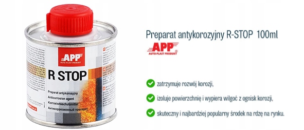 APP R-STOP PREPARAT ANTYKOROZYJNY NA RDZĘ 100 ml EAN (GTIN) 5907782021108