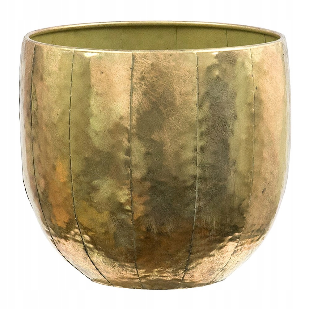 Stylový Květináč Obal Na Květináč Kovový Zlatý 34x38 cm Retro Vintage 35 40