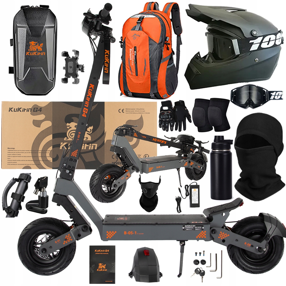 KuKirin G4 Skládací elektrická vozidla 2000W 70KM/H 60V 20Ah 75km Dárek
