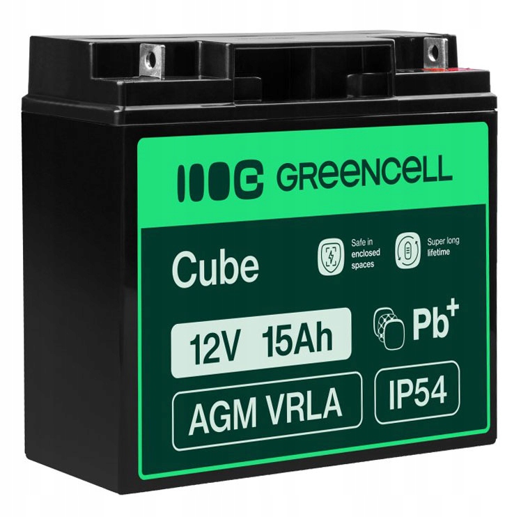 Agm Akumulator Bezobsługowy 12V 15Ah Green Cell Rower Quad Elektryczny Ups