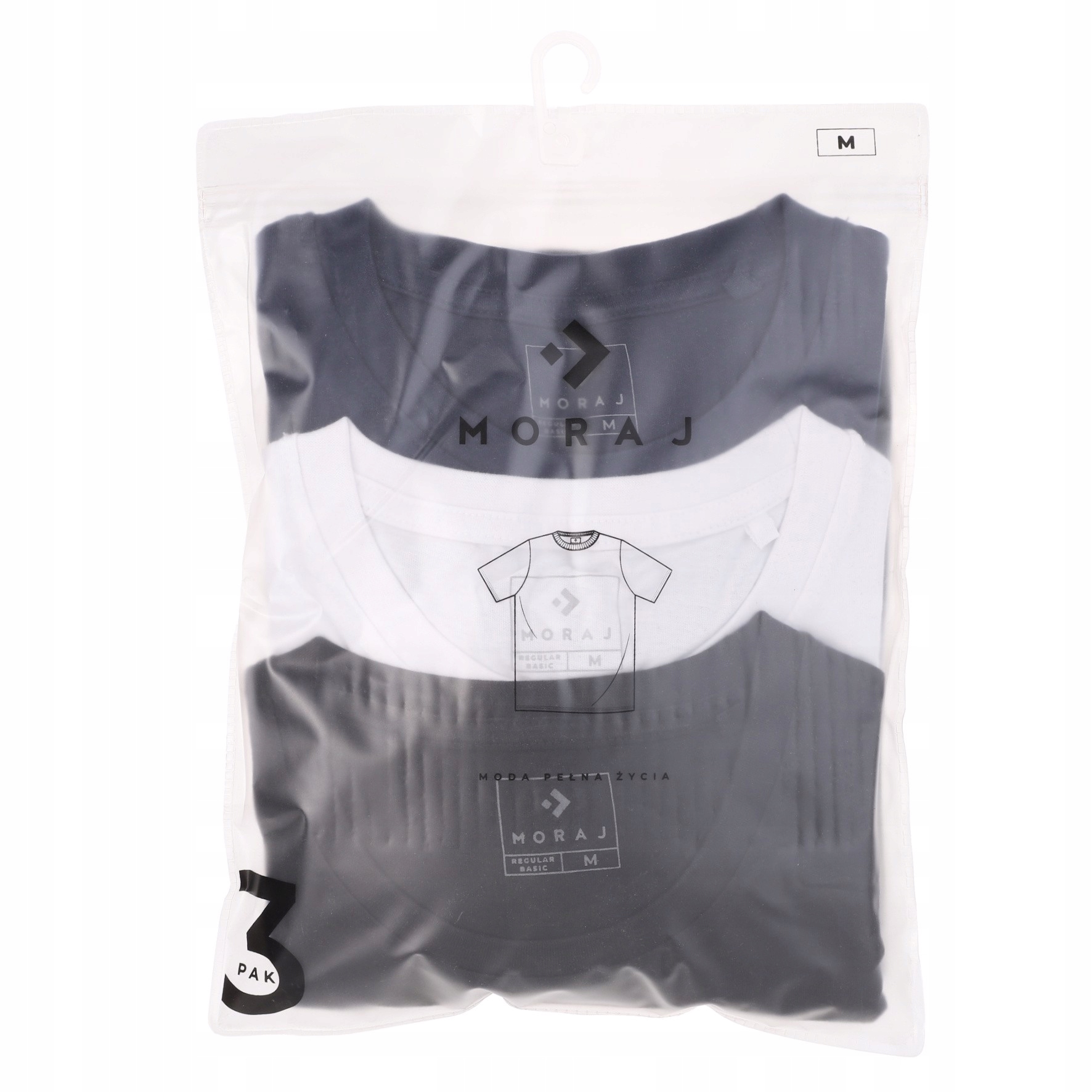 KOSZULKA MĘSKA MORAJ T-SHIRT BAWEŁNIANY NA CO DZIEŃ SPORTOWA ZESTAW 3-PAK Marka Moraj