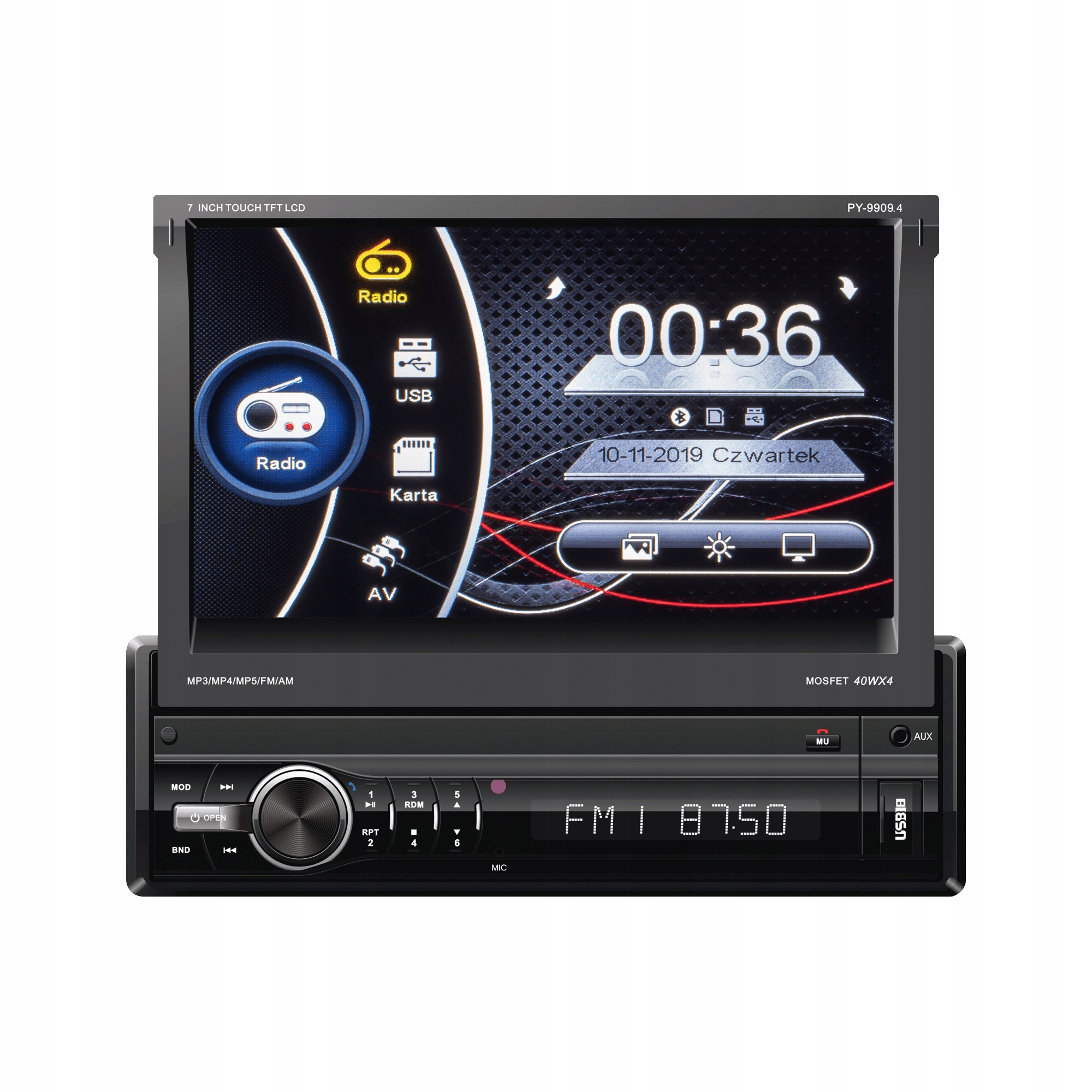 Peiying ексклюзивний PY9909. 4 Радіо 1DIN LCD BT MP3